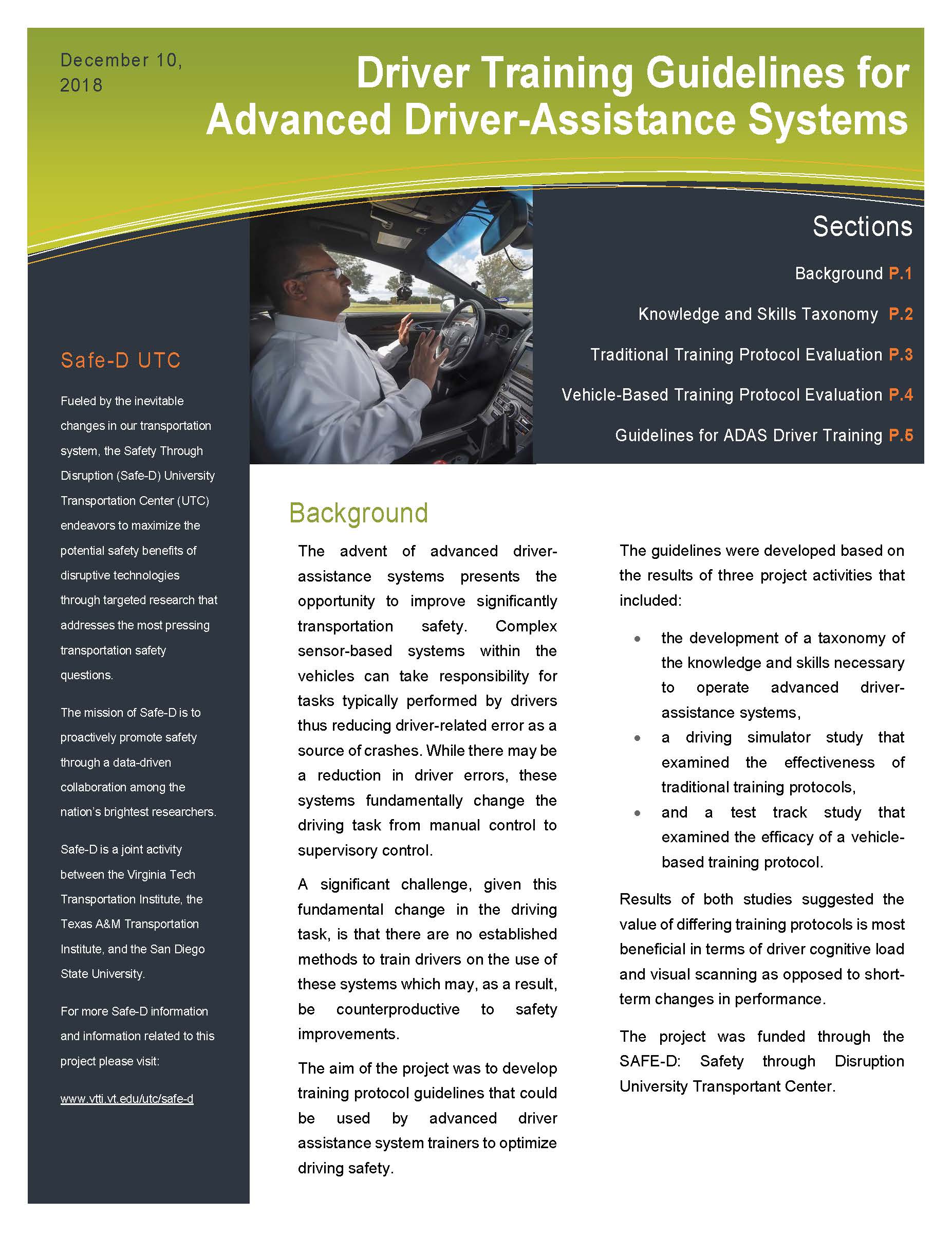 Driver Training Guidelines for Advanced Driver-Assistance Systems